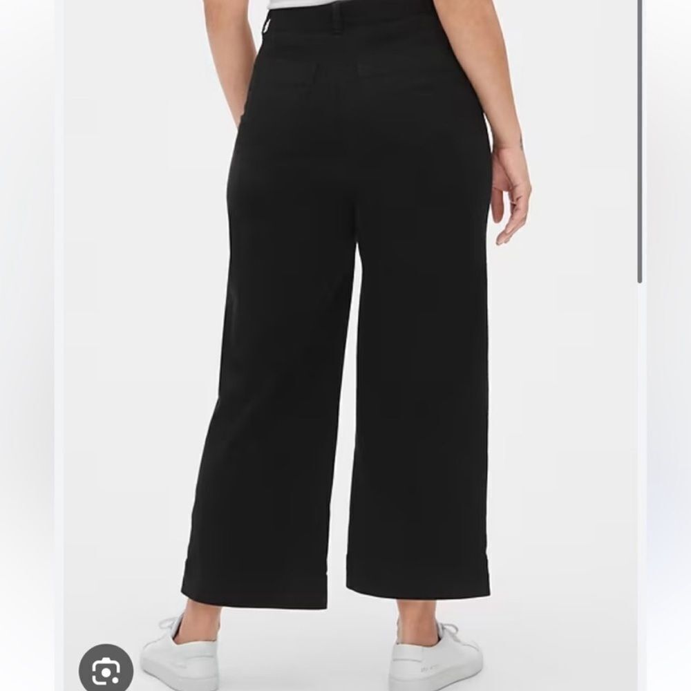 Gap High Rise Wide Leg Chino Crop Black Womens 10 Tall NEW - Picture 13 of 13